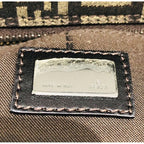 Fendi Mini Handbag 8 Bn105 Zucca Pattern Pouch Brown Canvas Xleather — view 2
