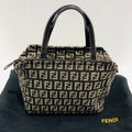 Fendi Mini Handbag 8 Bn105 Zucca Pattern Pouch Brown Canvas Xleather