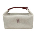Hermes Bath Pouch Bride-a Black GM Toile Canvas H Logo Zigzag Rouge Ash Red