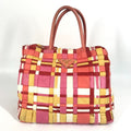 Prada Handbag Triangle Logo Plate Nylon Pink