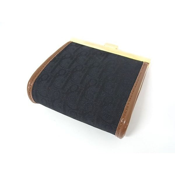 Christian Dior And Leather Coin Case Purse Black Fk7613 — view 2