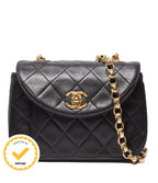Chanel Chain Shoulder Bag Mini Quilted Gold Lambskin