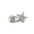 Chanel Hair Silver CC Logo Rhinestone Star Clip Set of 2