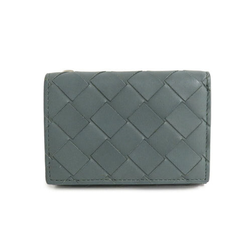 Bottega Veneta Trifold Wallet Intrecciato Gray Leather