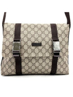 Gucci GG Supreme Web Canvas Sherry Messenger Bag Monogram Flap Tote