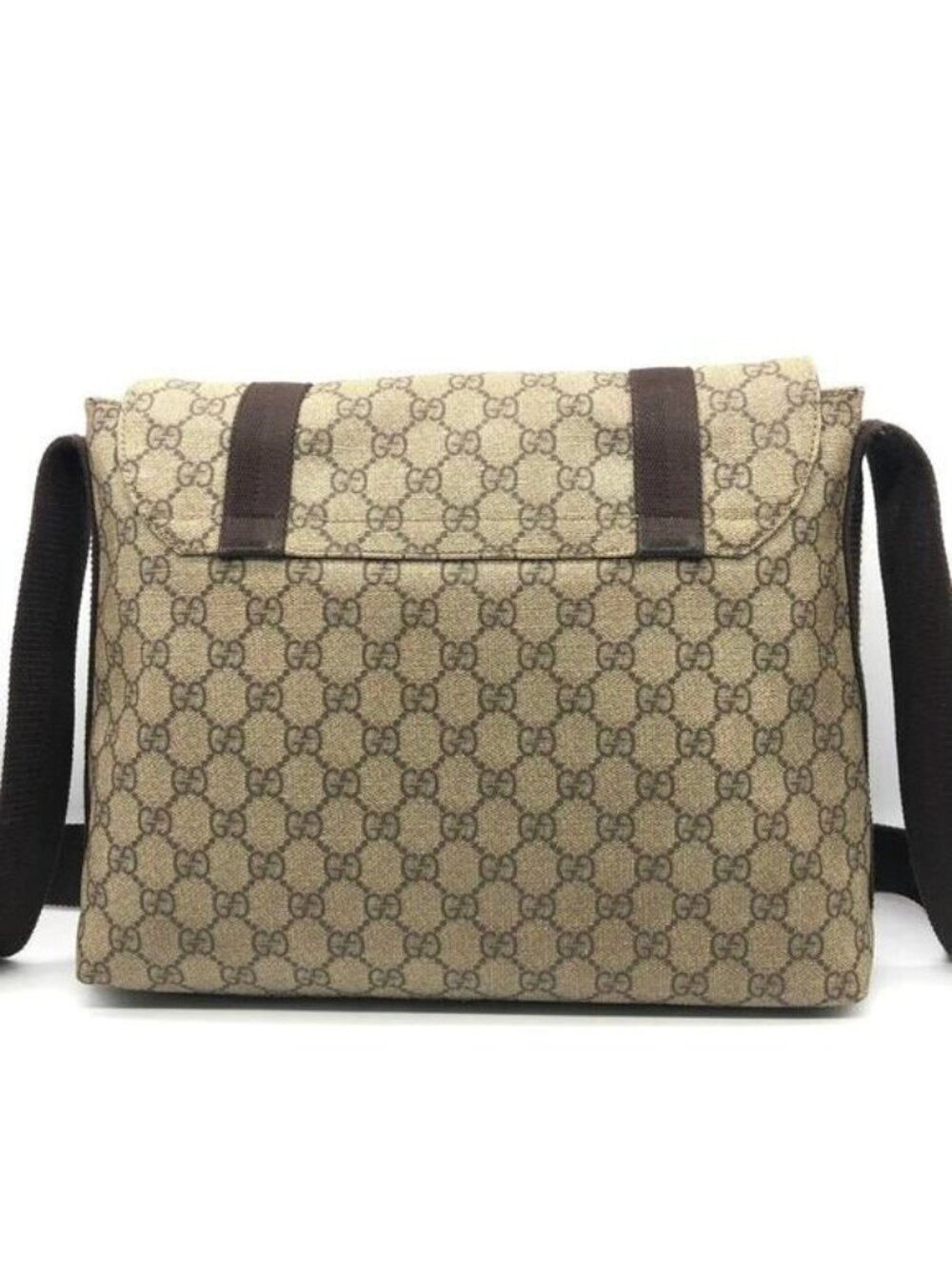 Gucci GG Supreme Web Canvas Sherry Messenger Bag Monogram Flap Tote