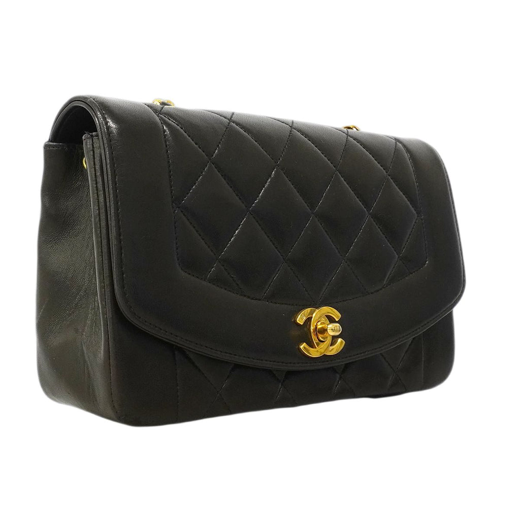 Chanel Shoulder Bag Diana Lambskin Black Gold — view 2
