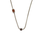 Hermes Meri Mello Metal Buffalo Horn Silver Ash Necklace 0812