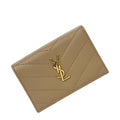 Saint Laurent Origami Trifold Wallet Beige Monogram