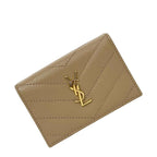 Saint Laurent Origami Trifold Wallet Beige Monogram