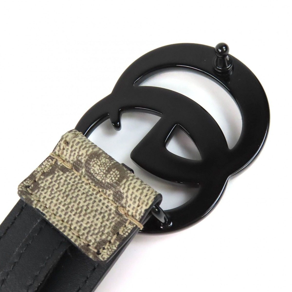 Gucci GG Marmont Supreme Belt Beige Black Handbag — view 4