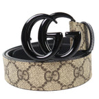 Gucci GG Marmont Supreme Belt Beige Black Handbag