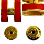 Hermes Pop Earrings Orange Gold Framboise — view 2