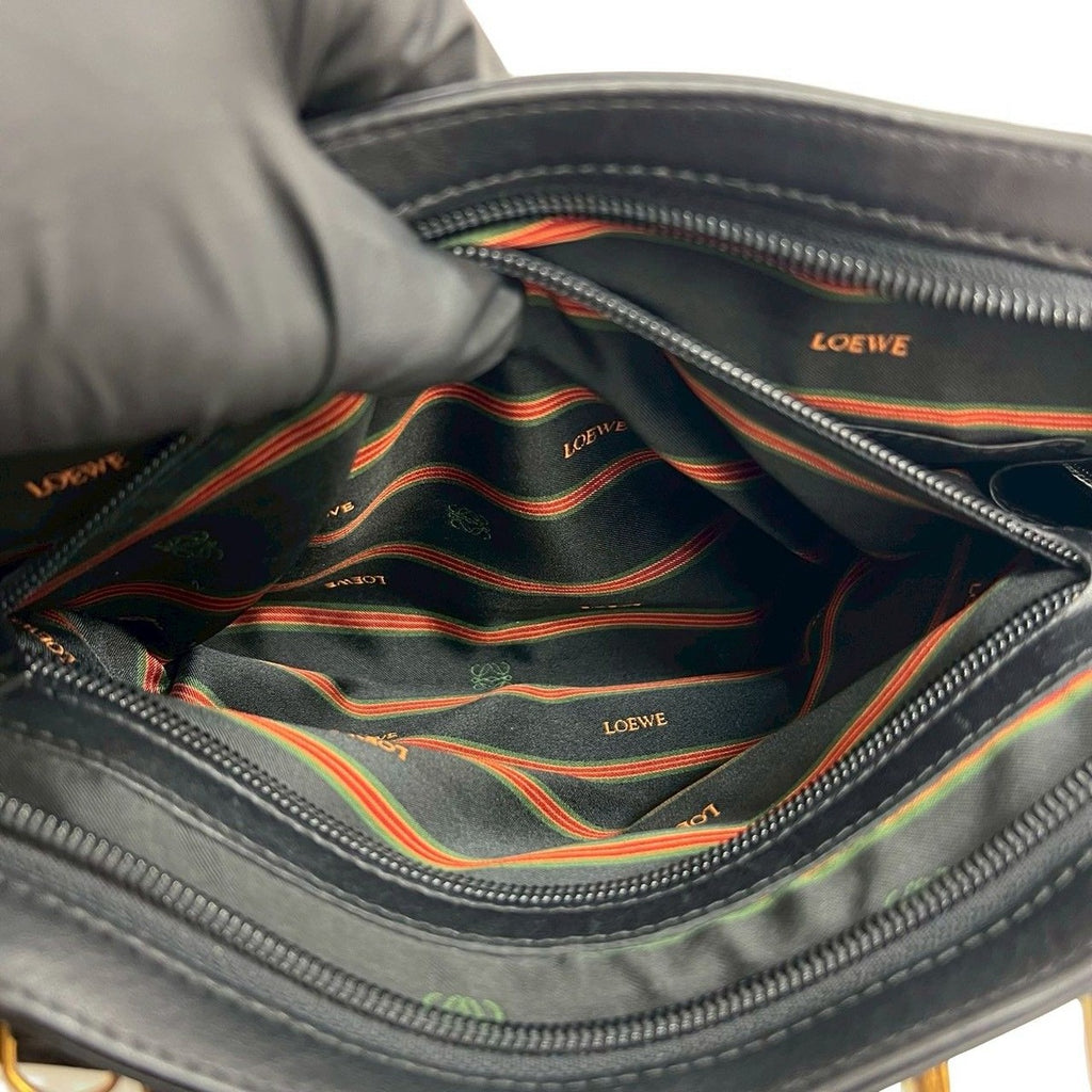 Loewe Vintage Anagram Log Leather Tote — view 9