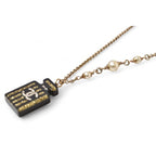 Chanel Coco Mark Bottle Motif Rhinestone Gold Black — view 2