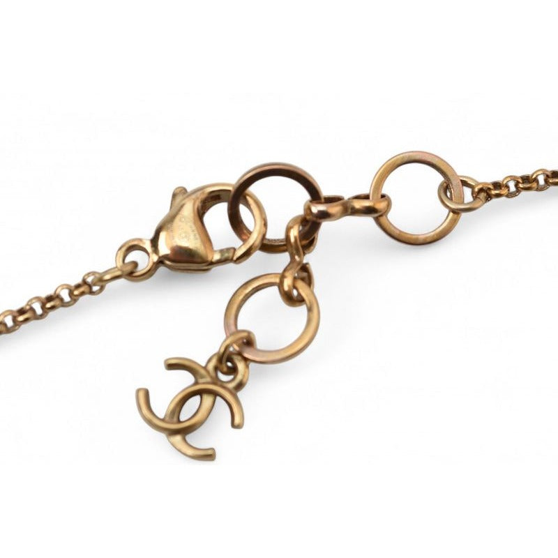 Chanel Coco Mark Bottle Motif Rhinestone Gold Black — view 4