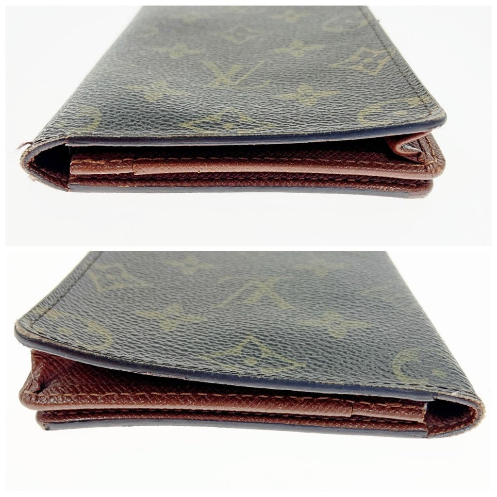 Louis Vuitton Monogram Card Holder Credit Bifold Long Bill Brown — view 3