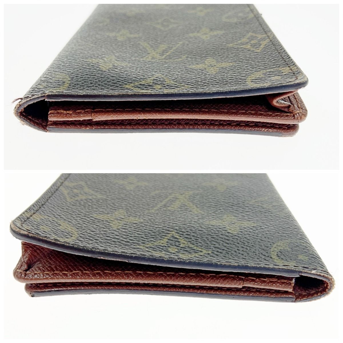 Louis Vuitton Monogram Card Holder Credit Bifold Long Bill Brown — view 3