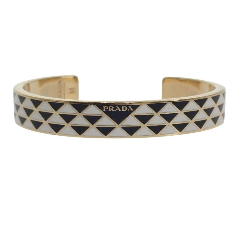 Prada Enamel Metal Bracelet M 1 Ib846 2 Co2 f0 tty Bangle Black White — view 2