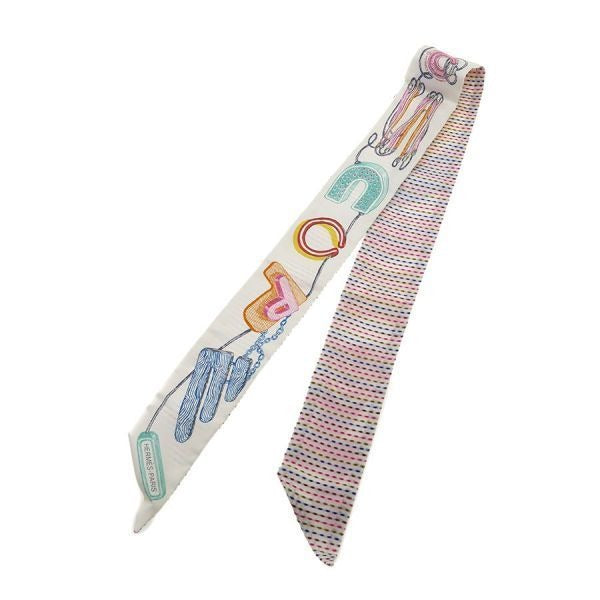 Hermes Twilly Scarf White