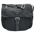 Prada Tessuto Triangle Logo Black Nylon Shoulder Bag Pochette