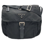 Prada Tessuto Triangle Logo Black Nylon Shoulder Bag Pochette