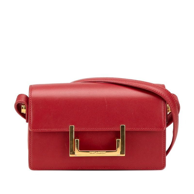 Saint Laurent Classic Lou Crossbody Mini Shoulder Bag Red Leather
