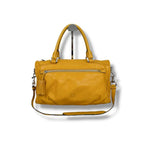 Loewe 2-Way Shoulder Bag Handbag Tassel Charm Fringe Anagram Logo Yellow Silver