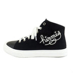 Hermes Iriko High Cut Sneakers Description 38 Black White Cotton