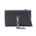 Saint Laurent Kate Chain Wallet Bifold Leather Navy Shoulder