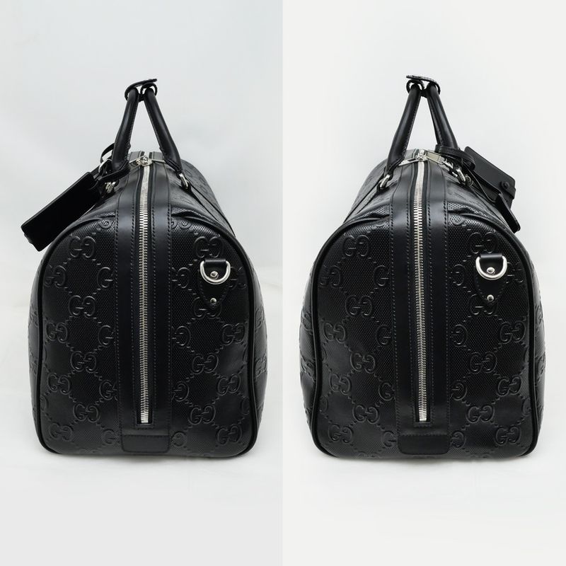 Gucci GG Embossed Boston Bag Black Leather 2-Way — view 3