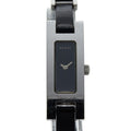 Gucci 3900 L Silver Black Stainless Steel Leather