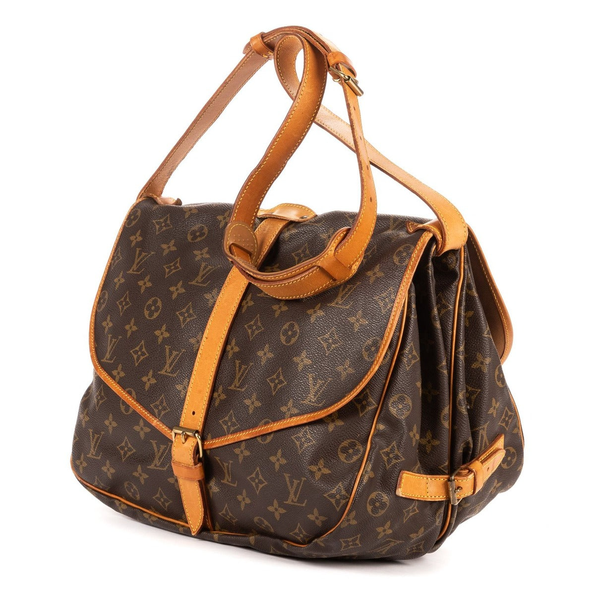 Louis Vuitton Saumur Brown Monogram Canvas Shoulder Bag — view 2