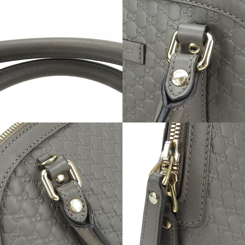 Gucci Handbag Micro Guccissima Leather Gray Gold Hardware 2-Way — view 5