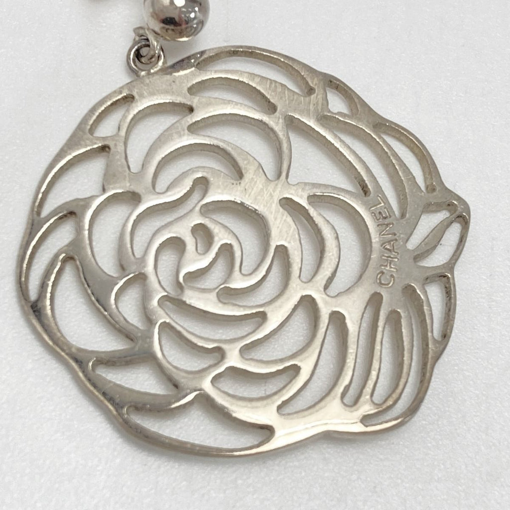 Chanel Camellia Earrings Silver SV 925 Box and Cloth Bag — view 3