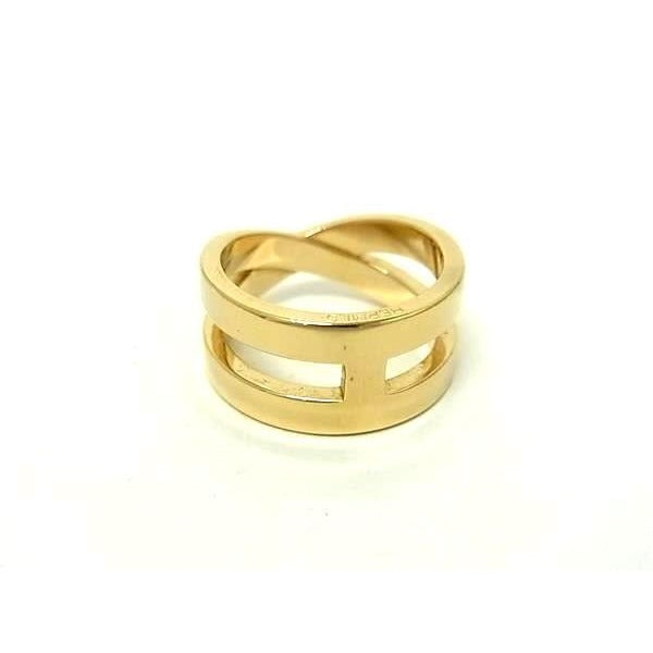 Hermes Scarf Ring Ribbon Gold Metal — view 3