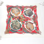 Hermes Pleated Carre Scarf Grands Fonds Deep Sea Fish Red — view 2