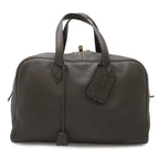 Hermes Victoria 43 Boston Bag Travel Purse Taurillon Clemence Leather Dark Olive
