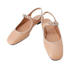 Hermes Ballet Shoes Cles Leather 35 Beige Perlino Gris Argent