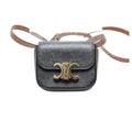 Celine Triomphe Mini Black Leather Shoulder