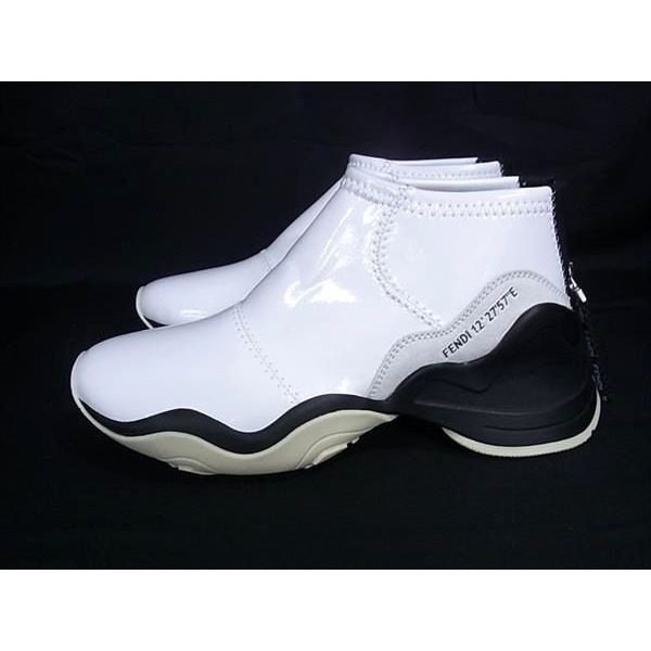 Fendi Fluid Patent Leather 35 Shoes White Black — view 3