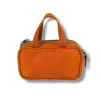 Prada Triangle Logo Mini Handbag Pouch Tessuto Nylon Orange — view 2
