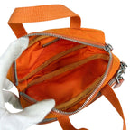 Prada Triangle Logo Mini Handbag Pouch Tessuto Nylon Orange — view 9