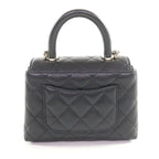 Chanel Caviar Leather Coco Handle Mini Shoulder Bag Black Gold — view 3