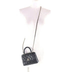 Chanel Caviar Leather Coco Handle Mini Shoulder Bag Black Gold — view 6