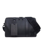 Louis Vuitton Shoulder Bag City Keepall Black LV Aerogram Leather