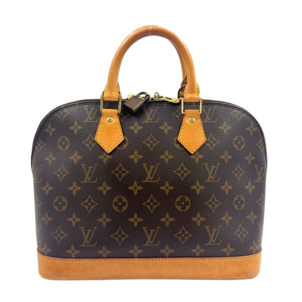 Louis Vuitton Alma PM Monogram Leather Brown Light Handbag Gold