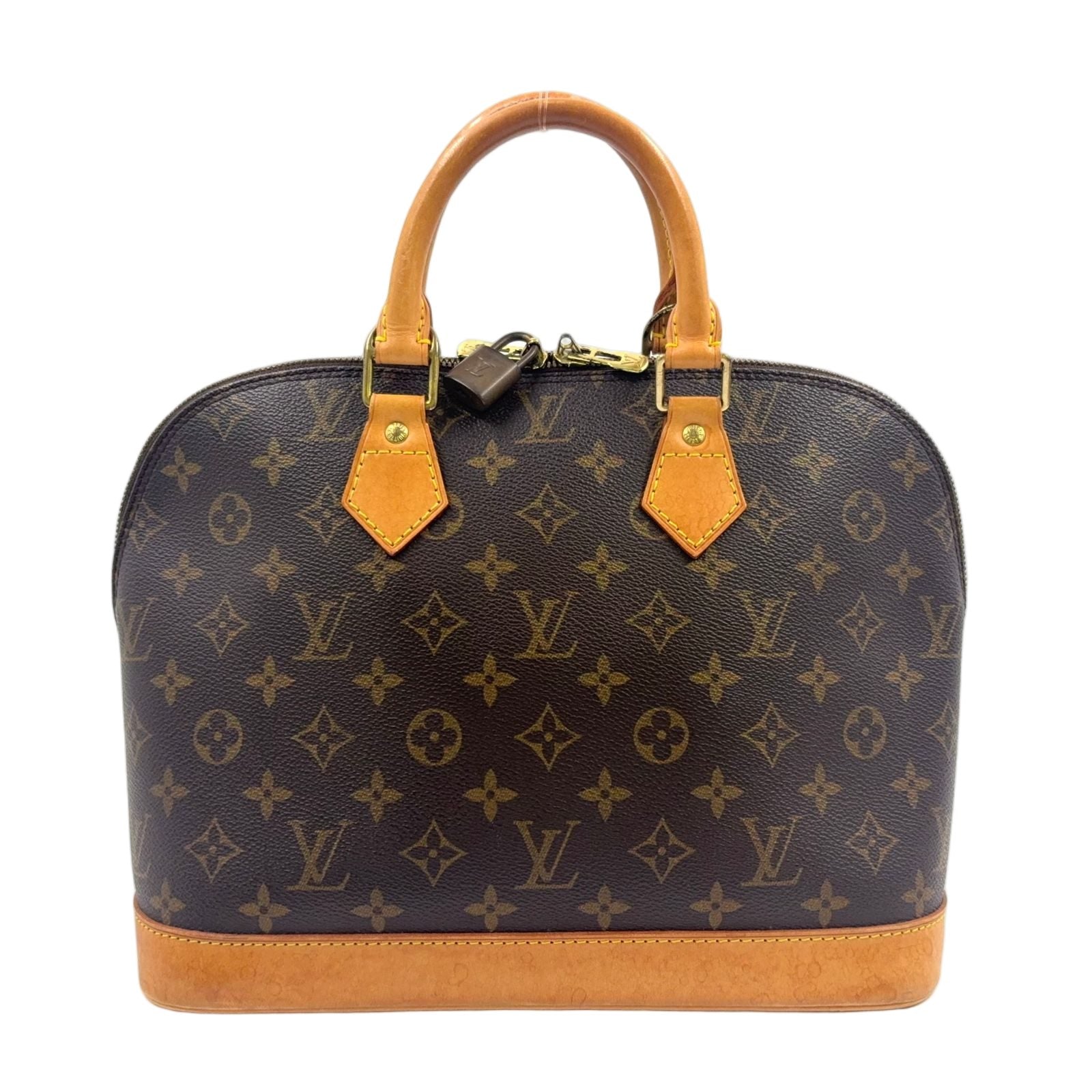 Louis Vuitton Alma PM Monogram Leather Brown Light Handbag Gold