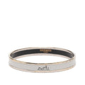Hermes Enamel PM Bangle Silver Gray Metal Bracelet