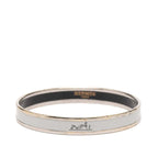 Hermes Enamel PM Bangle Silver Gray Metal Bracelet